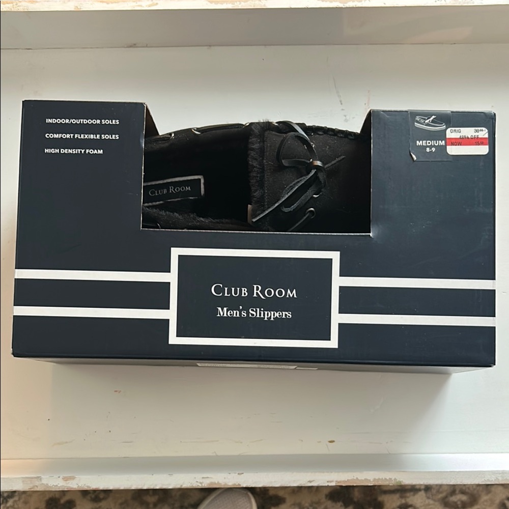 Club Room Men's Dark Slippers